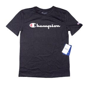 Champion Classic Black Tee with Logo